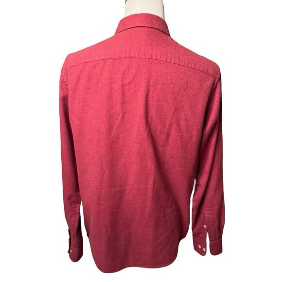Untuckit Sherwood Flannel Shirt Men's Large Maroon Red Slim Fit Style 35722 - Picture 5 of 8